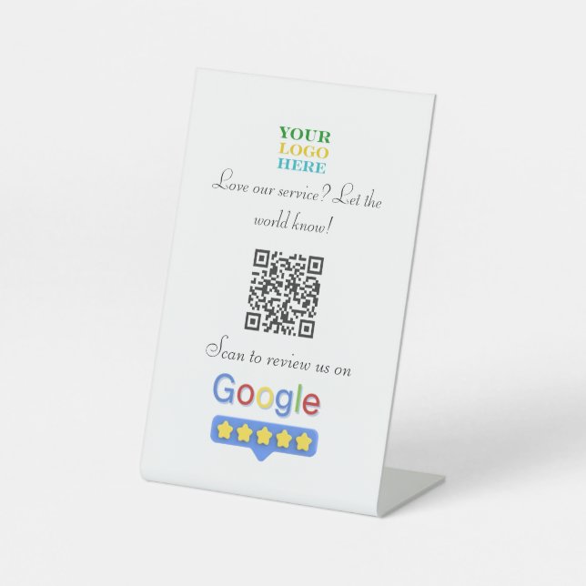 Signe De Table Code QR de révision Google | Commentaires personna (Recto)