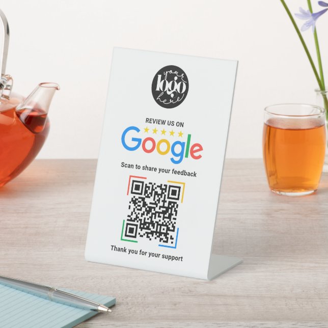Signe De Table Code QR de révision Google personnalisé pour les e (In SItu)