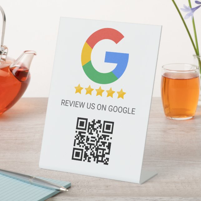Signe De Table Code QR de révision Google pour entreprise (In SItu)