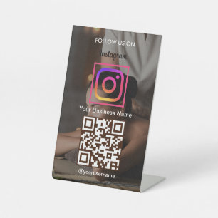 Signe De Table Code QR de suivi Message de suivi Instagram