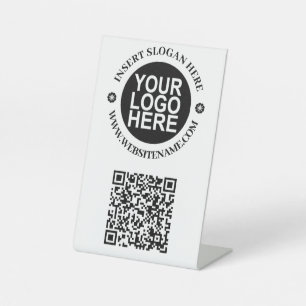 Signe De Table Code QR d'entreprise et logo du guichet