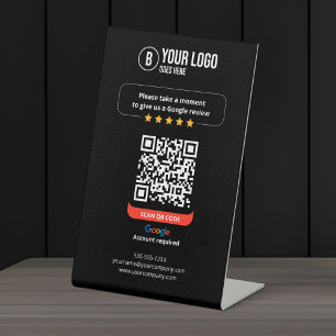 Signe De Table Code QR des avis Google Évaluez mon entreprise 5 é