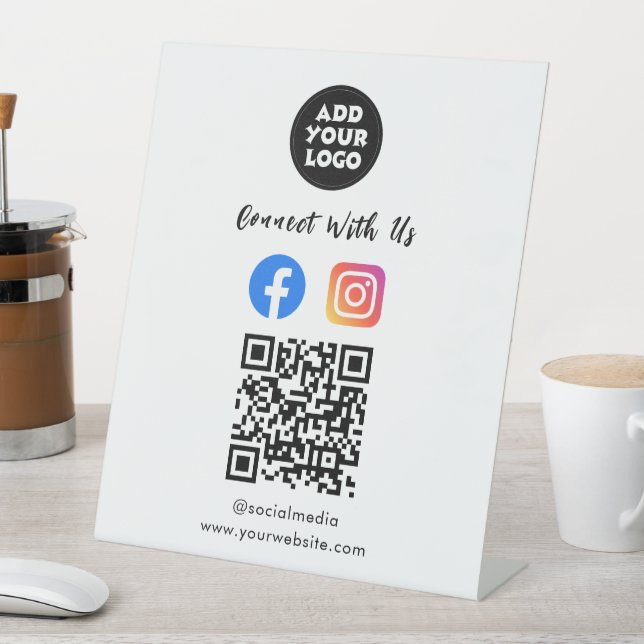 Signe De Table Code QR des médias sociaux | Présentoir pour Insta (In SItu)