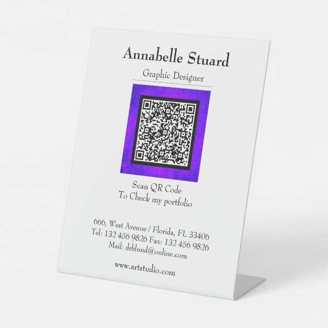 Signe De Table Code QR d'Halloween Business (Recto)