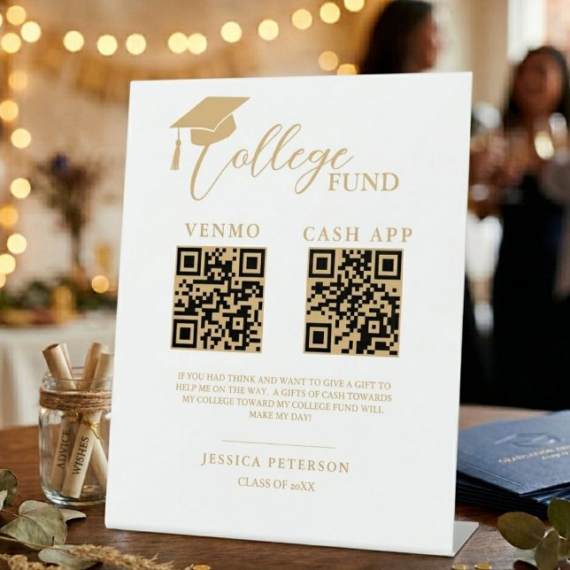 Signe De Table Code QR du fonds de bourse d'études au lycée moder (Créateur téléchargé)