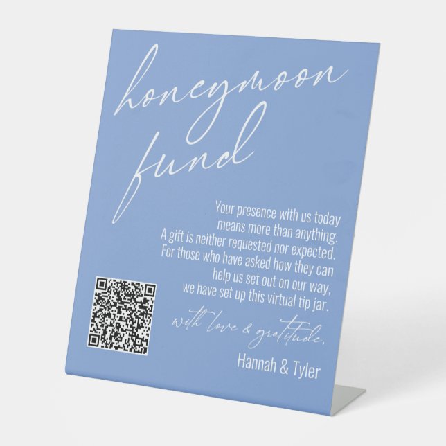 Signe De Table Code QR du Fonds de Lune de Miel Contemporain Perv (Recto)