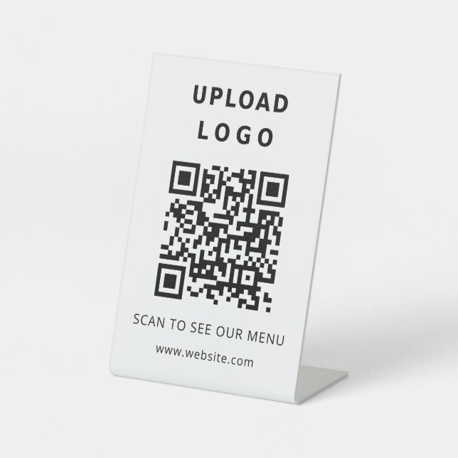 Signe De Table Code QR du logo de l'entreprise Menu sans contact  (Recto)