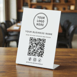Signe De Table Code QR du logo de l'entreprise Réseaux sociaux