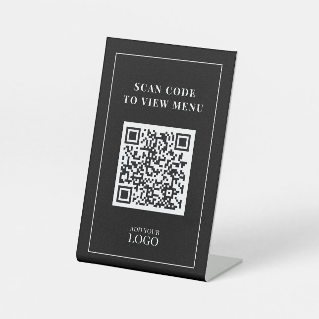 Signe De Table Code QR du menu Analyse moderne (Recto)