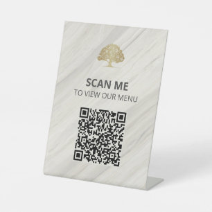 Signe De Table Code QR du menu Analyse Spa naturel