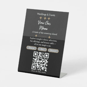 Signe De Table Code QR du menu de vue élégant Menu numérique