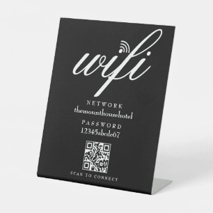 Signe De Table Code QR du mot de passe du réseau Wifi pour les en