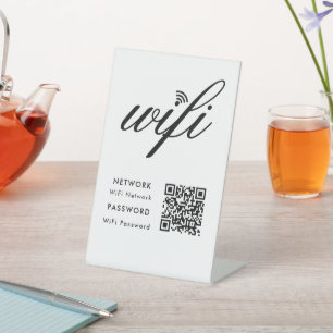 Signe De Table Code QR du réseau Wifi de marque personnalisée Bla