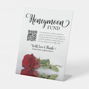 Signe De Table Code QR élégant de caisse de lune de miel Rose Rou