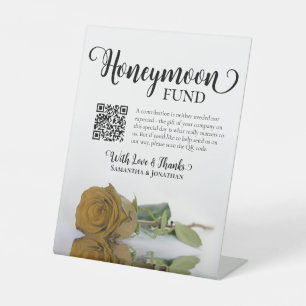 Signe De Table Code QR élégant pour la caisse de voyage de noces 