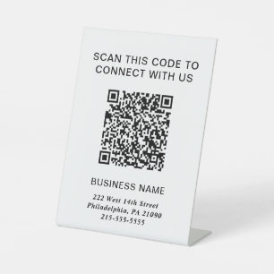 Signe De Table Code QR Entreprise Moderne