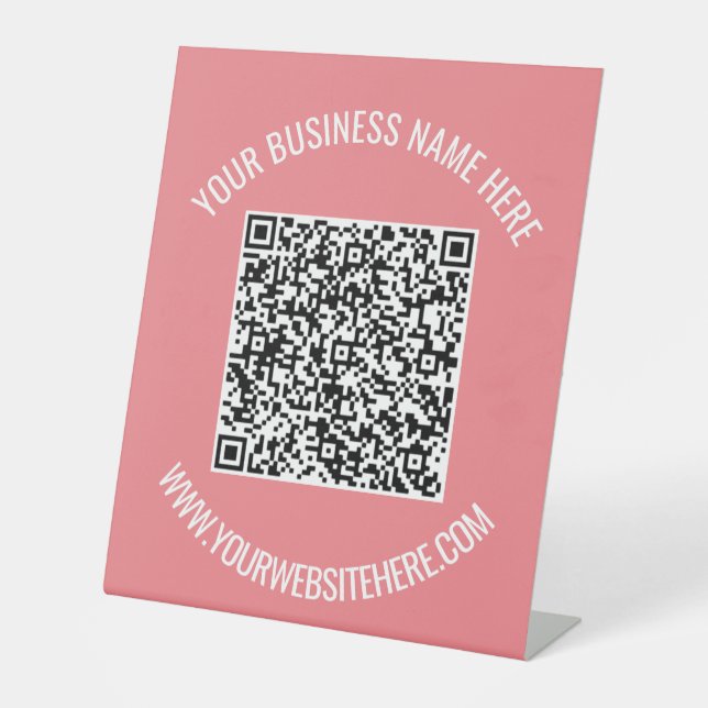 Signe De Table Code QR et texte personnalisé Signal Pedestal pers (Recto)
