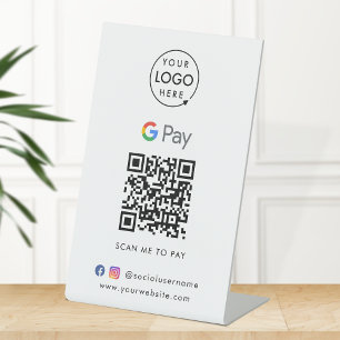 Signe De Table Code QR Google Pay   Entreprise de paiement sans c