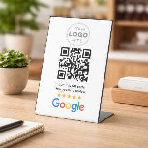 Signe De Table Code QR Logo de l'avis d'entreprise personnalisé