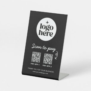 Signe De Table Code QR Logo de Paiement Professionnel Scannez pou