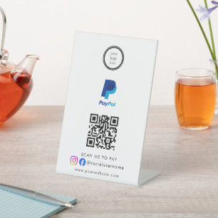Signe De Table Code Qr Logo Entreprise Paiement par Scan
