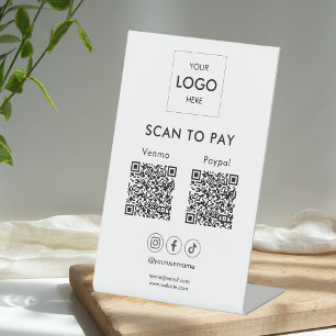 Signe De Table Code Qr Logo Entreprise Scan To Pay