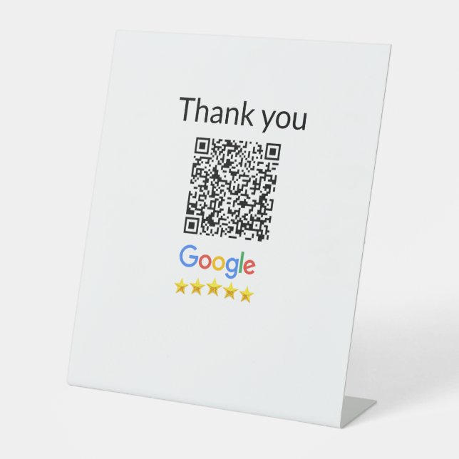 Signe De Table Code QR minimal simple ajouter un logo scanner le  (Recto)