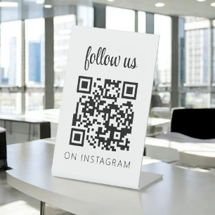 Signe De Table Code QR minimaliste Suivez-nous sur Instagram