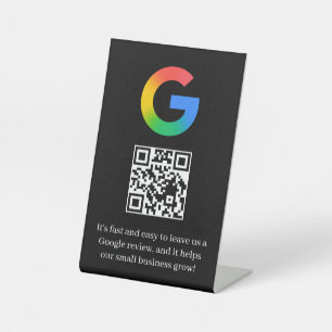 Signe De Table Code QR noir de révision Google Style de table
