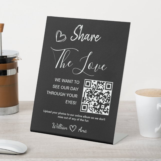 Signe De Table Code QR Partagez l'Amour Mariage (In SItu)