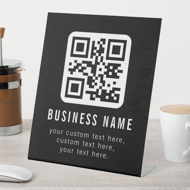 Signe De Table Code QR personnalisable & Conception de texte modi (In SItu)
