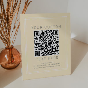 Signe De Table Code QR personnalisé jaune beurre simple AVERY pou