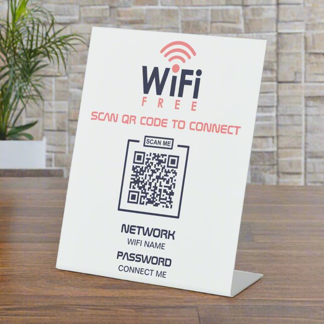 Signe De Table Code QR personnalisé l WIFI Mot de passe WIFI grat (Créateur téléchargé)