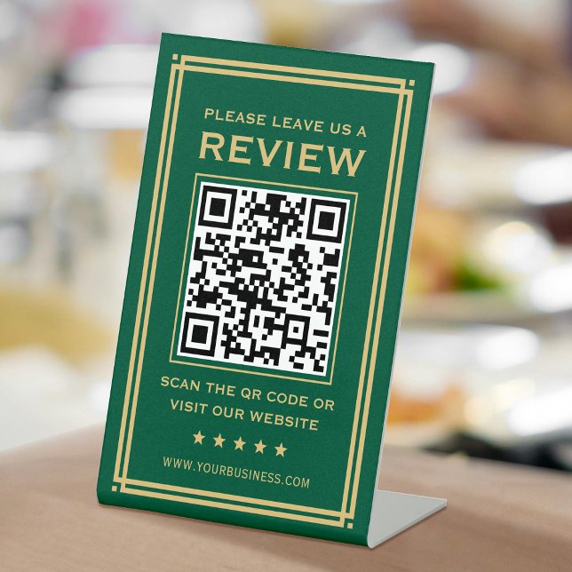 Signe De Table Code QR personnalisé Laisser un commentaire Classi (Créateur téléchargé)