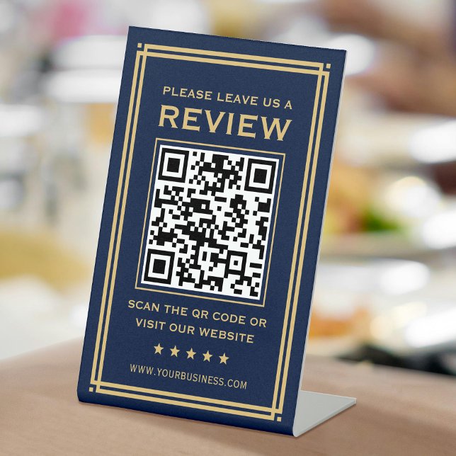 Signe De Table Code QR personnalisé Laisser un examen classique M (Créateur téléchargé)