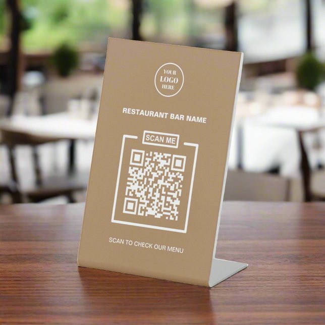 Signe De Table Code QR personnalisé Menu Entreprise artisanal rus (Créateur téléchargé)