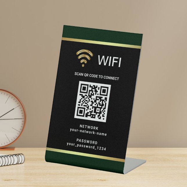 Signe De Table Code QR personnalisé moderne pour mot de passe de  (Créateur téléchargé)
