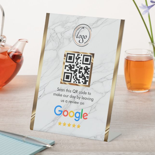 Signe De Table Code QR personnalisé pour les avis Google sur l'en (In SItu)