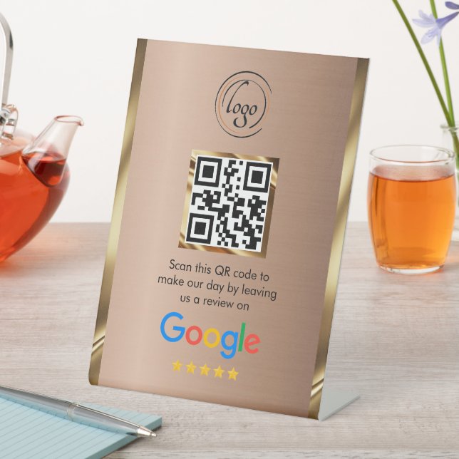 Signe De Table Code QR personnalisé pour les avis Google sur l'en (In SItu)