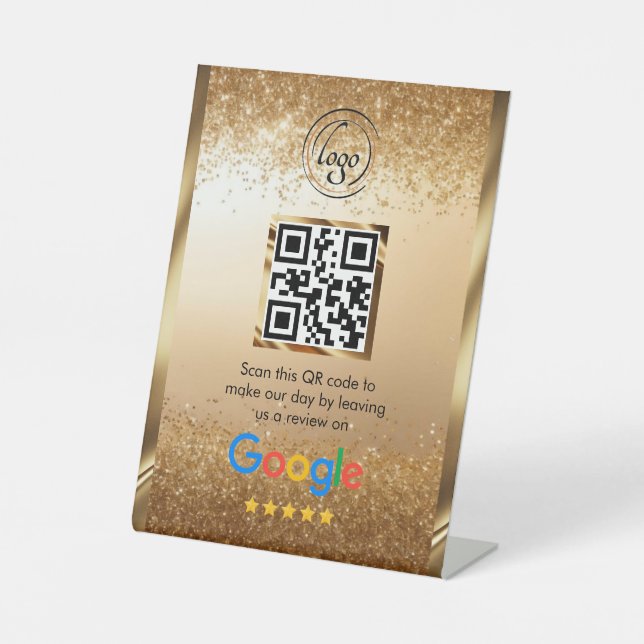 Signe De Table Code QR personnalisé pour les avis Google sur l'en (Recto)