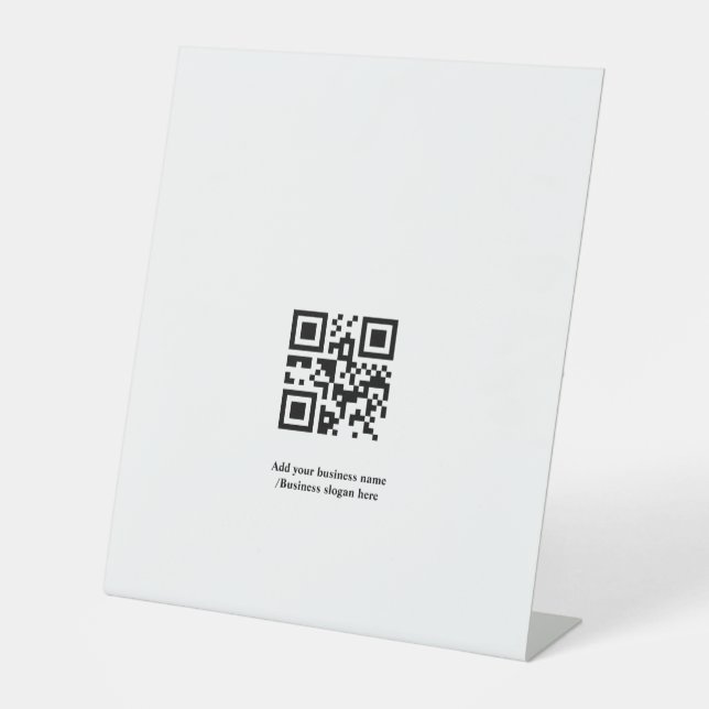 Signe De Table Code QR personnalisé simple ajouter votre nom logo (Recto)