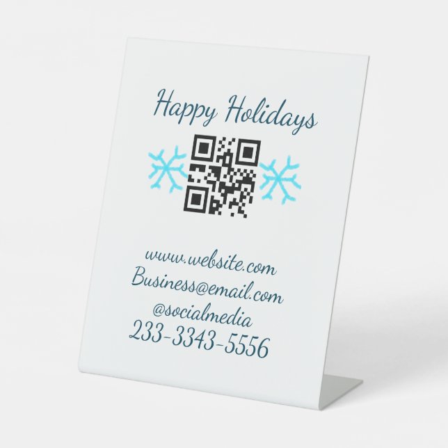 Signe De Table code QR personnalisé simple ajoutez votre nom text (Recto)