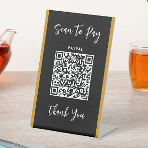 Signe De Table Code QR personnalisé Texte Analyse pour Payer les 