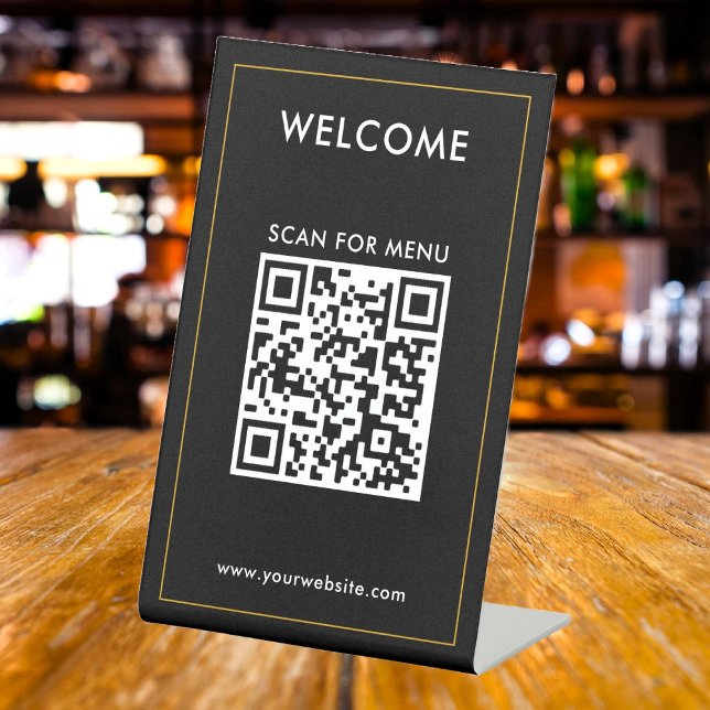 Signe De Table Code QR personnalisé Texte Entreprise moderne (Créateur téléchargé)