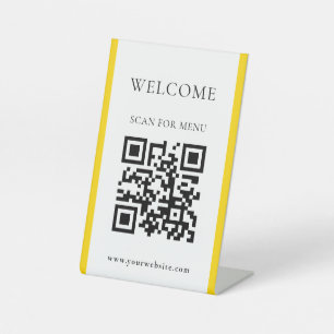 Signe De Table Code QR personnalisé Texte moderne Entreprise Piét