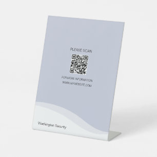 Signe De Table Code QR polyvalent pour bureau, bleu clair