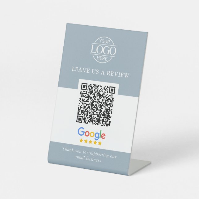 Signe De Table Code QR pour les avis Google et Facebook du logo d (Recto)