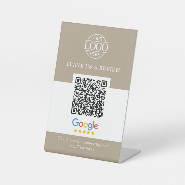 Signe De Table Code QR pour les avis Google & Facebook sur une en (Recto)