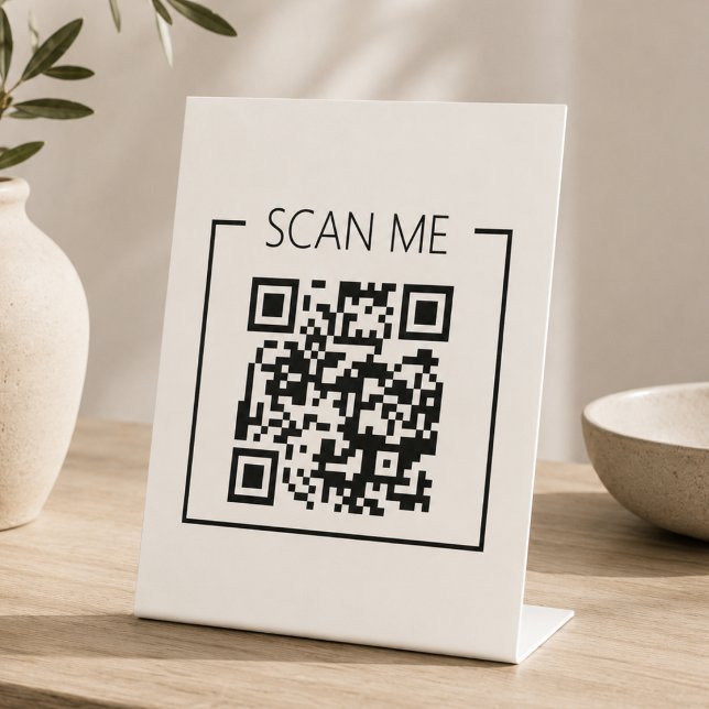 Signe De Table Code QR pour petites entreprises Scannez-moi Ensei (Créateur téléchargé)