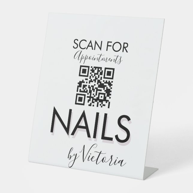 Signe De Table Code QR pour rendez-vous de salon de manucure mini (Recto)